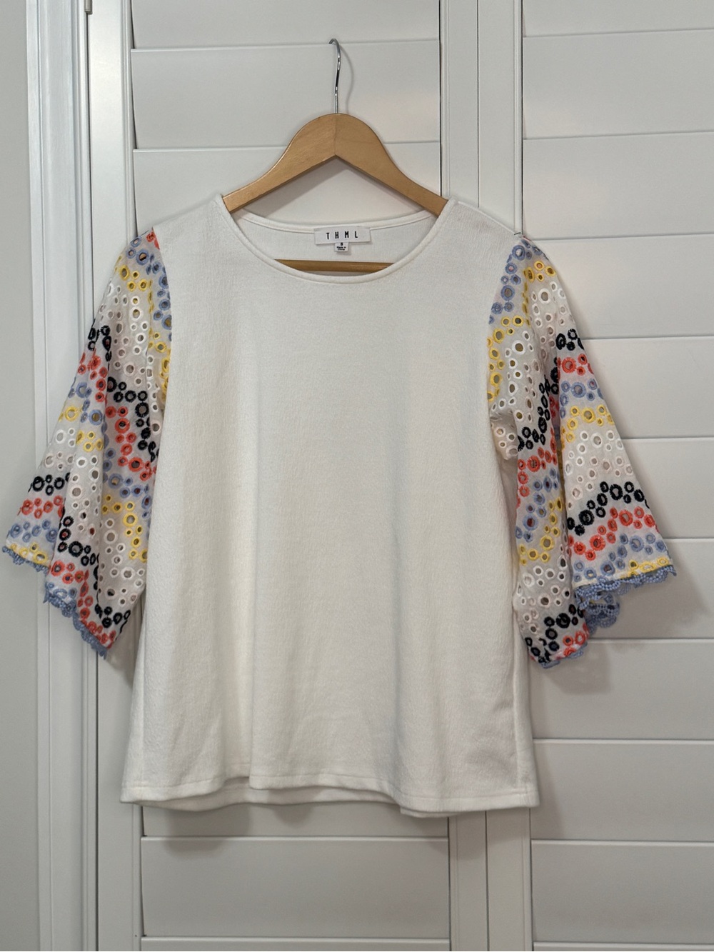 THML eyelet sleeve top